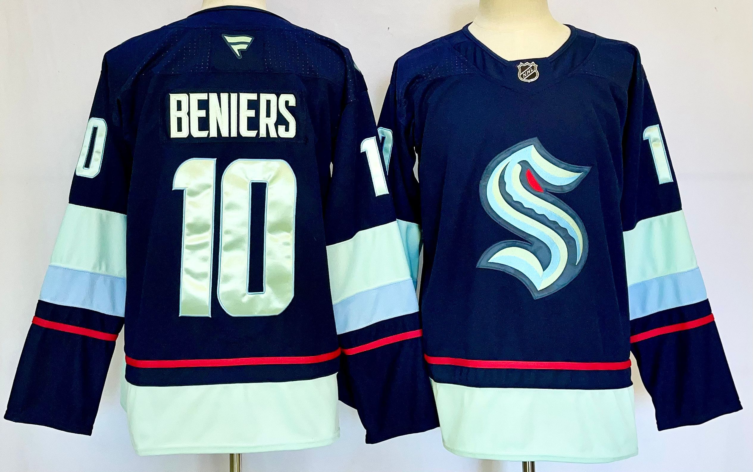 Men Seattle Kraken 10 Beniers Drak Blue 2025 Home Premier Player NHL Jersey